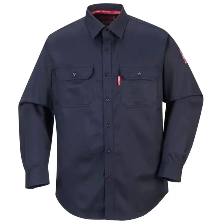 FLAME-RESISTANT-ANTI-STATIC-LONG-SLEEVE-NAVY-BLUE-T-SHIRT-Factory-Price-Flame-Retardant-Safety-Uniform-Reflective-Work-Shirts