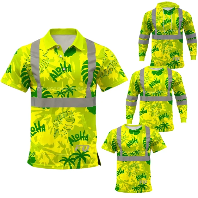 FQ-Custom-Mens-Hi-Vis-Reflective-Safety-Work-Polo-Shirt-Printed-Pattern-Construction-Beach-Shirts-Flower-Tribal-Hawaiian-Shirts