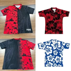 FQ Hawaii Aloha Beach Singlet Outfit Floral Tropical Full Button Down Custom Design Sublimated Print Polo Shirts Wear