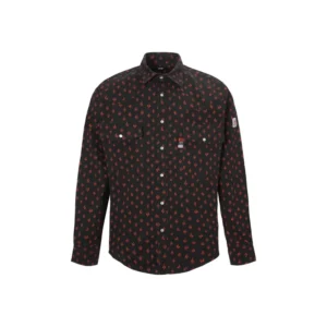 FR 100% Cotton Floral Work Shirt Protective Workwear for Welders Breathable Single Pearl Buttons ATPV Safety Clothing