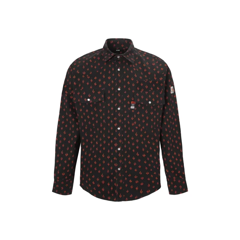 FR 100% Cotton Floral Work Shirt Protective Workwear for Welders Breathable Single Pearl Buttons ATPV Safety Clothing