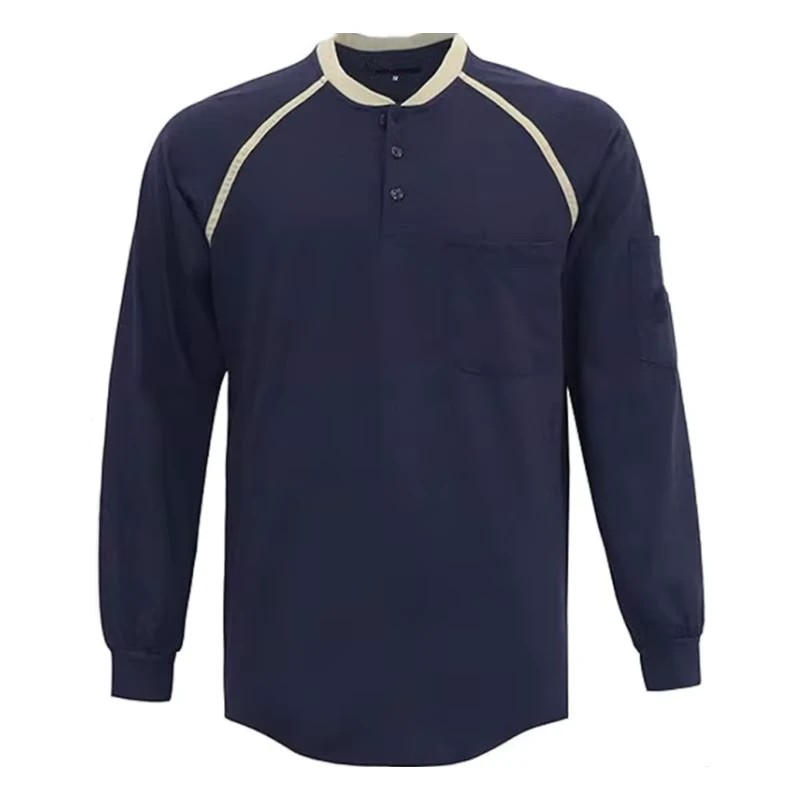FR 5.5OZ Arc Rated for 2 Flame Resistant Protective Waterproof Breathable Pullover T shirts Fire Retardant Knit Work Shirt