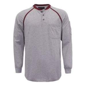 FR 5.5OZ Lightweight Cotton Arc Rated for 2 Flame Resistant Fireproof Safety Pullover T-shirts Knit Work Shirt