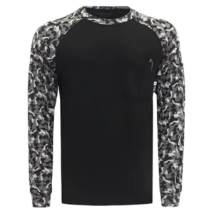 FR 7oz Fire Retardant Knit Printed Shirt Fire Retardant Camouflage Flame Proof Henley FR Working Shirts