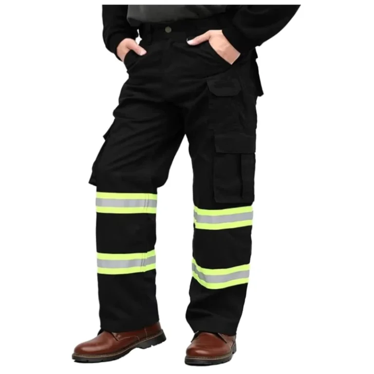 FR-Bottom-Reflective-Stripe-Water-Oil-Repellent-FRC-Fire-Proof-CAT2-Flame-Resistant-Hi-Vis-Cargo-Pants-ASTM-Certified-100