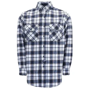 FR Button Down Heavyweight Yarn Dyed Flannel Plaid Shirt Arc Flash Protective Fire Retardant Welding Jacket
