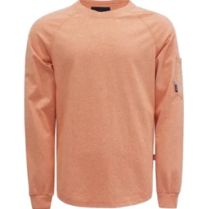 FR Clothing CAT2 FRC Pullover Yarn Dyed Heather Crew Neck Flame Resistant Shirt 6OZ Fashion Safety Fire Retardant Shirts