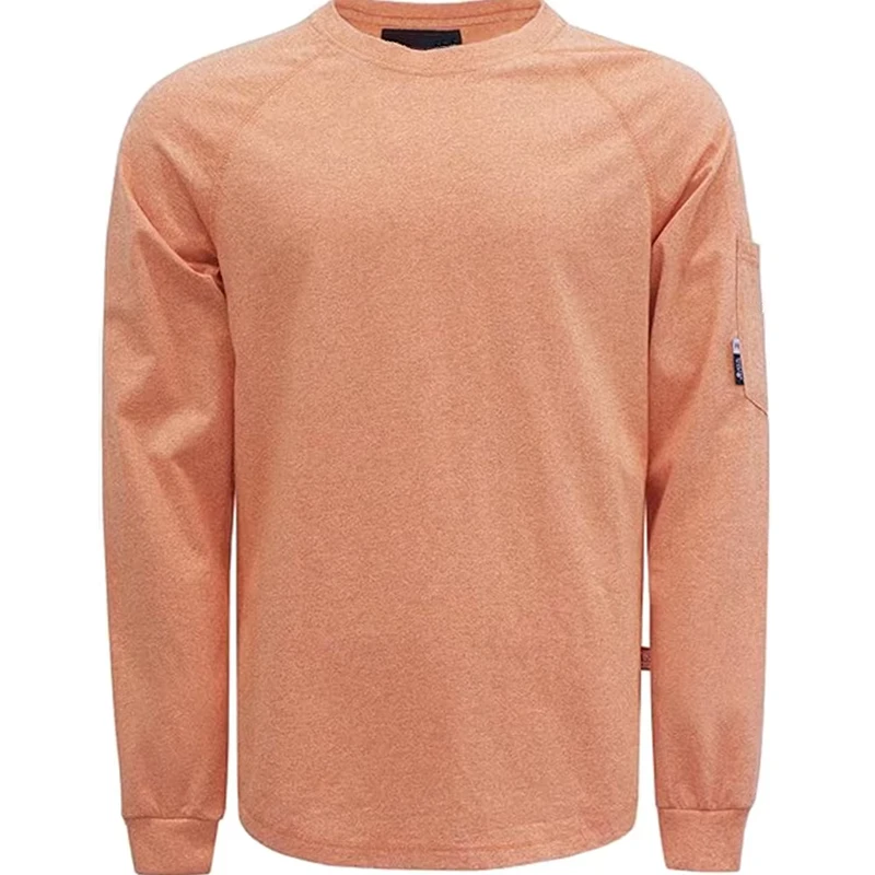 FR Clothing CAT2 FRC Pullover Yarn Dyed Heather Crew Neck Flame Resistant Shirt 6OZ Fashion Safety Fire Retardant Shirts
