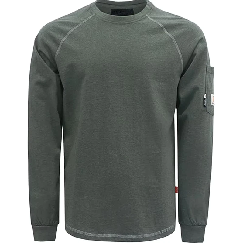 FR Clothing CAT2 Flame Retardant Knit Pullover T Shirt 6OZ Workwear