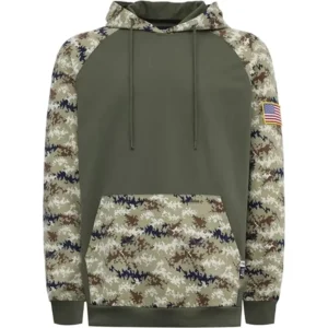 FR Clothing Fire Retardant NFPA2112 CAT2 Water Oil Resistant Loose Fit Hooded Jacket 7.5OZ Flame Resistant Stretch Printed Camo