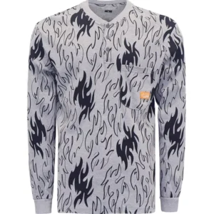 FR Clothing Fire Retardant Printed Camouflage Knit FRC Henley Shirts CAT2 Flame Resistant Workwear ASTM Certified