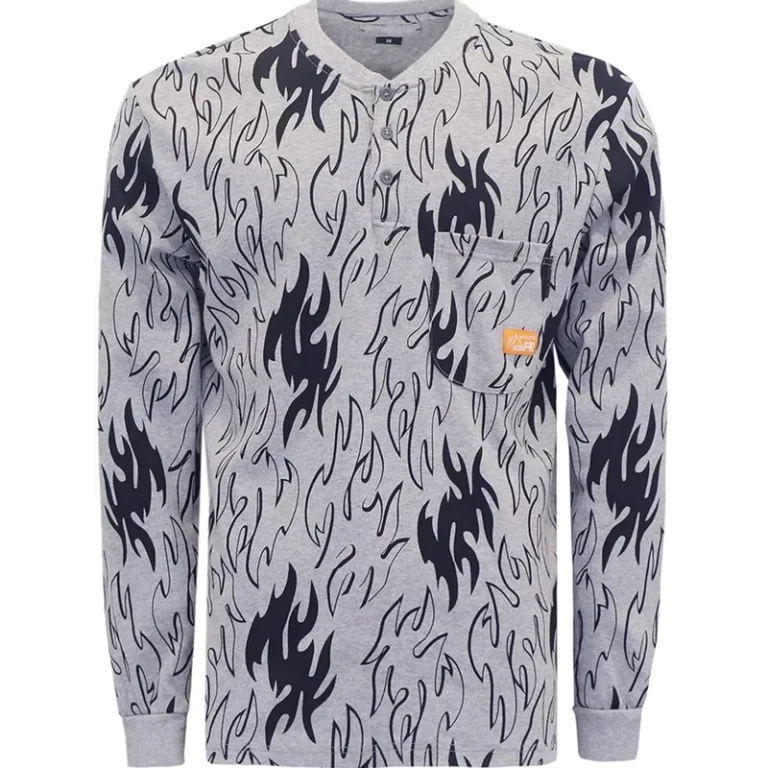 FR-Clothing-Fire-Retardant-Printed-Camouflage-Knit-FRC-Henley-Shirts-CAT2-Flame-Resistant-Workwear-ASTM-Certified