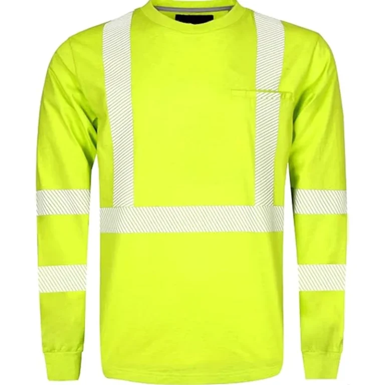 FR-Clothing-Hi-Vis-FRC-Fire-Retardant-Pullover-Shirt-2-inch-Reflective-Trim-6OZ-Heather-Yellow-NFPA-2112-Standard-for