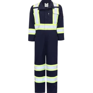 FR Clothing Hi Vis Fire Retardant Suit with 4 Inch Reflective Tape CAT2 Flame Resistant Arc Flash Safety Coverall