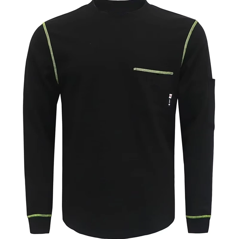 FR Clothing Knit CAT2 Fire Retardant Pullover Shirt 5.5OZ Summer Cool Breathable Flame Resistant Shirts