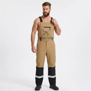 FR Clothing Manufacturer Multi Pocket Work Bib Pants With Knee Pad Men Work Bib Overalls Custom Logo Design