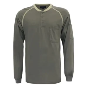 FR Cotton 5.5OZ Flame Resistant Pullover Arc Rated for 2 T shirts Fire Retardant Knit Shirt Aramid Threads EN 11612 Certified