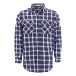FR Cotton 7.5OZ Fire Proof Clothing Flash Safety Certified NFPA 2112 Flame Retardant Plaid Shirts
