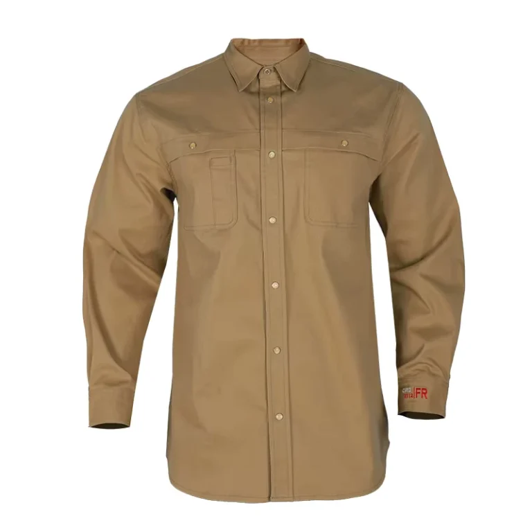 FR-Cotton-Construction-Workwear-FR-Shirt-Flame-Resistant-NFPA-2112-Work-Shirt-For-Men