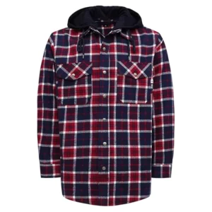 FR Cotton Fireproof Flame Retardant Workwear Shirts 8.5OZ CAT2 11cal/cm2 NFPA 2112 Certified Plaid White Navy Welding Protection