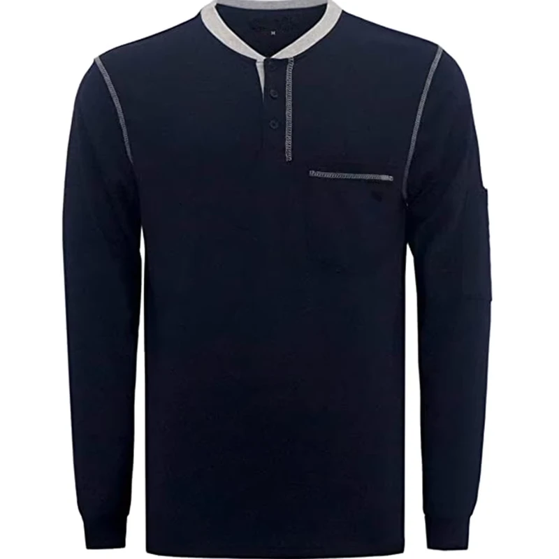 FR Cotton Henley Shirt 5.5OZ FRC Welding CAT2 Flame Retardant Workwear Summer Cool Breathable NFPA 2112 EN ASTM Certified
