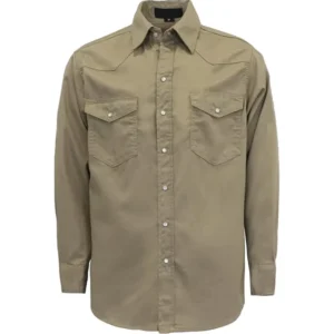 FR Cotton Woven Flame Retardant Industrial Safety Work Shirt with Adjustable Cuffs 6.5OZ ASTM Certified CAT2 for Welding