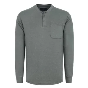 FR Crew Neck 7oz Midweight Flame Resistant Pullover NFPA2112 CAT2 Arc Flash Protective Men’s Fire Retardant Work Shirt