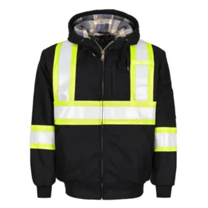 FR Duck Hooded Hi Vis Flame Resistant Jacket Insulated Anti Cold Water Oil Resistant Arc Flash Protective NFPA 2112 Certified