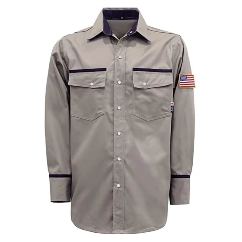 FR Fire Proof Clothing Lightweight Snaps Closure Flame Resistant CAT2 Shirts