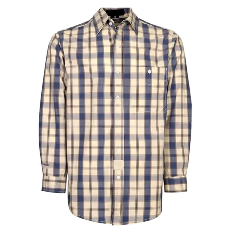 FR Flame Proof 4.5OZ Summer Lightweight Cotton Fire Retardant Plaid Workwear EN 11612 Certified Shirts