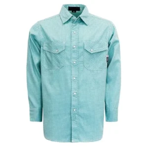 FR Flame Resistant 6.5OZ Printed Plaid Arc Flash Safety NFPA2112 Fire Proof Workwear Shirts with Aramid Thread