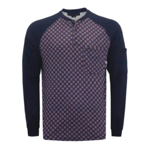 FR Flame Resistant CAT2 Henley Shirt 7OZ Knit Printed Camouflage ASTM Certified NFPA 2112 Compliant for Electrician Workwear