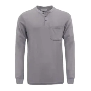 FR Flame Resistant Cotton Henley Arc Protective Unisex Workwear CAT2 ATPV 9.6CAL CM2 NFPA 2112 Compliant 7oz Fire Proof Shirts