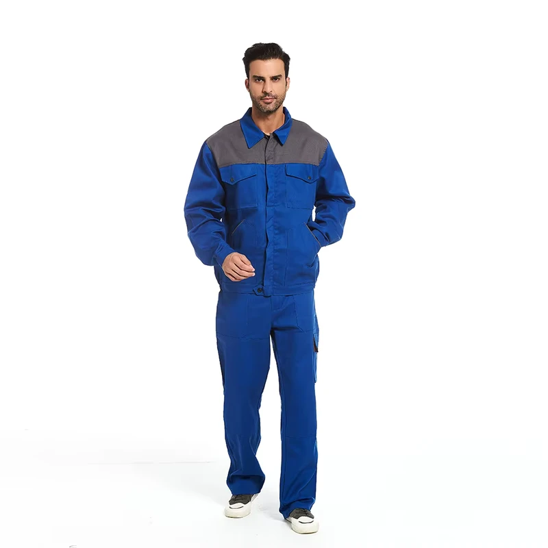 FR Flame Resistant Welding Workwear Suit Multi Pocket Cargo Work Jacket Pants Sets for Industry Mechanic