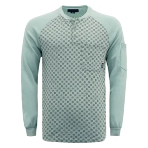 FR Flame Retardant Apparel Printing Cotton Knit 7OZ Fire Resistant CAT2 FR Work Henley Shirts