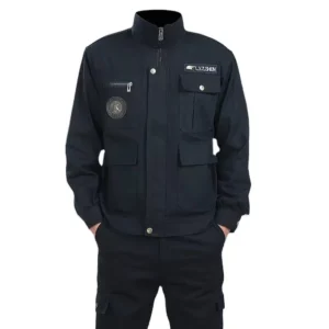 FR Flame Retardant Welding Work Clothes Set Multi Pocket Cargo Work Jacket Industry Mechanic Pants Set