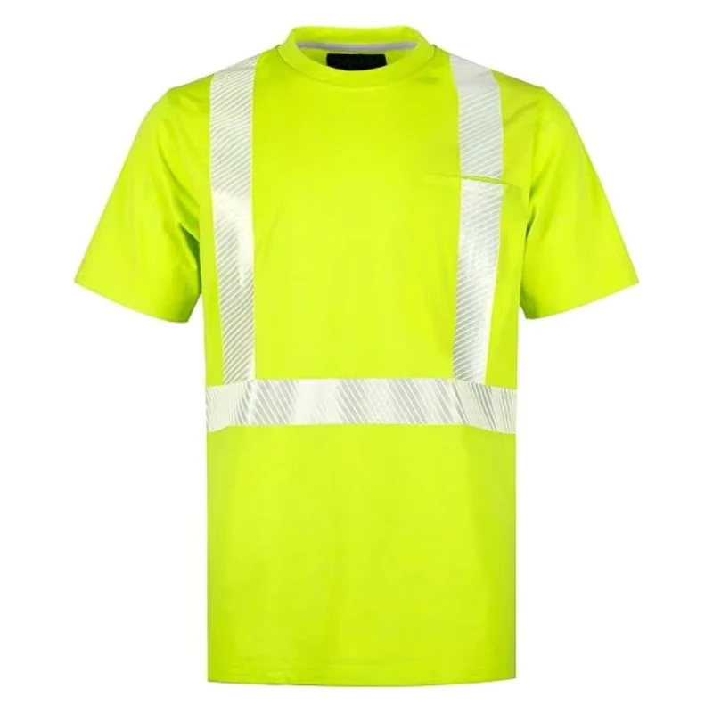 FR Hi Vis Shirts 6oz Summer Lightweight High Visibility Reflective Flame Resistant Fire Retardant Shirt Men's Safety Shirts