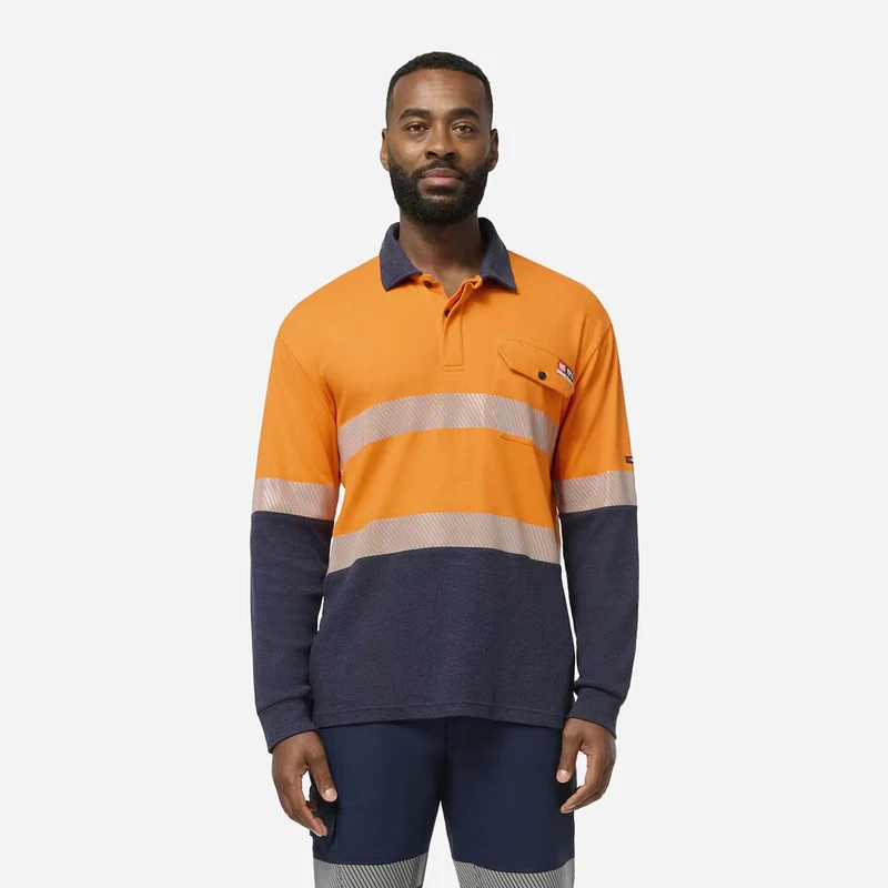FR Hi Vis Spliced Polo with FR Tape