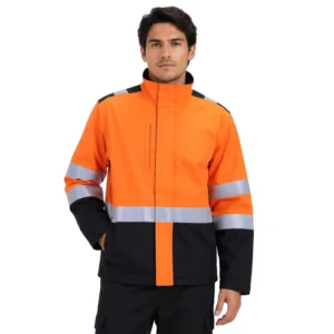 FR Jacket Flame Resistant Safety Jacket High Visibility Work Jacket for Oil & Gas Welding Construction CE Certified