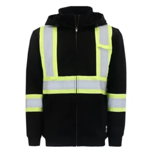 FR Jackets Zipper CAT2 14OZ Cotton Heavyweight Safety Winter Hi Vis Water Oil Resistant Fire Resistant Hoodies NFPA 2112