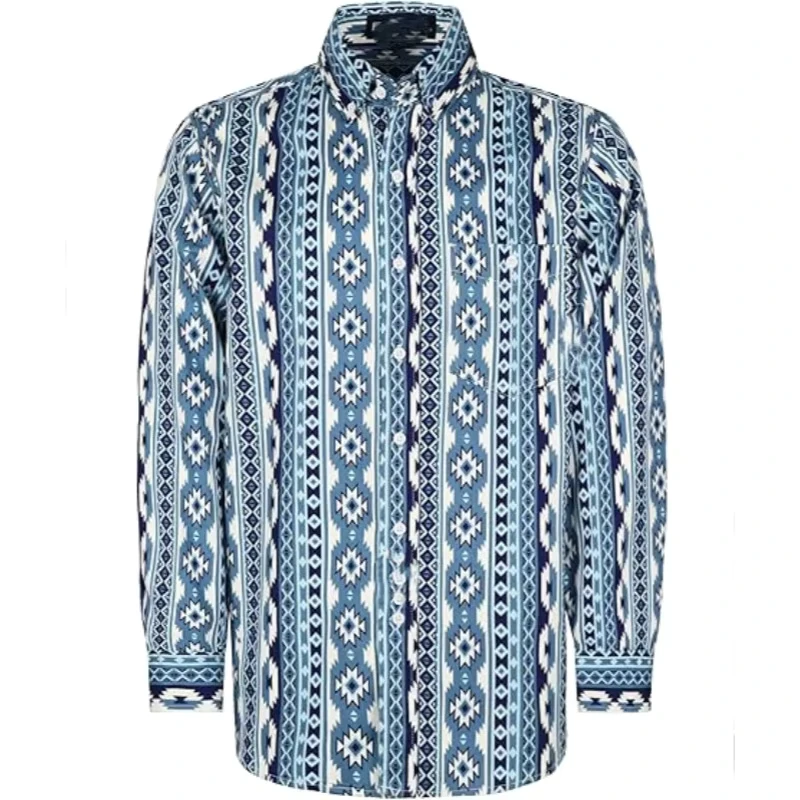 FR KNIT FRCA0817 FRC Lightweight Fire Retardant Bohemia Printed CAT2 Flash Safety Flame Proof FR Cotton Sleeve Work Shirts