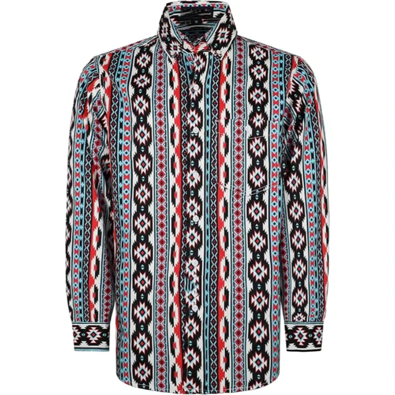 FR KNIT FRCA0817 FRC Lightweight Fire Retardant Bohemia Printed CAT2 Flash Safety Flame Proof FR Cotton Sleeve Work Shirts
