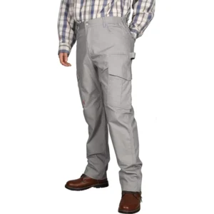 FR Men’s 6oz Lightweight Cotton RipStop Fire Retardant Water Oil Repellent CAT2 Arc Rated ATPV 8cal/cm Brass Zipper Safety Pants