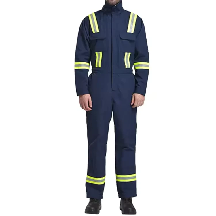 FR Mens Flame Resistant Light Weight Reflective Jumpsuit Cotton Coverall