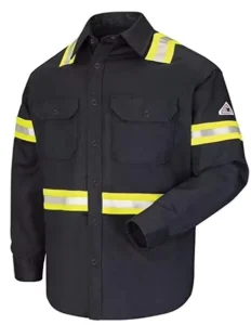FR Men’s Hi-Vis L/S Flame Retardant Shirt Customizable Logo Water-Proof Safety Features