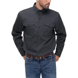 FR Shirt for Men 6oz Ripstop Lightweight Back Vented Mesh Breathable Flame Resistant CAT2 NFPA2112 Arc Flash Safety Welding