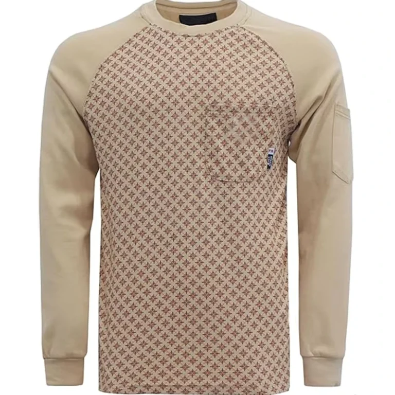 FR-Shirts-Crew-Neck-7oz-Mid-Weight-Flame-Resistant-Work-Safety-Clothing-NFPA2112-CAT2-Mens-Printed-Fire-Retardant-Shirt