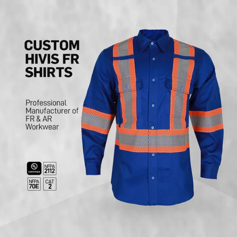 FR-Shirts-Durable-High-Quality-Men-Industrial-Flame-Resistant-Work-Wear-Shirt-with-Reflective-Tape-for-Workers