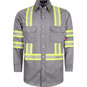 FR Shirts Fire Retardant High Vis 6.5OZ Lightweight Type O Class 1 High Visibility Reflective Safety EN 11612 NFPA 2112