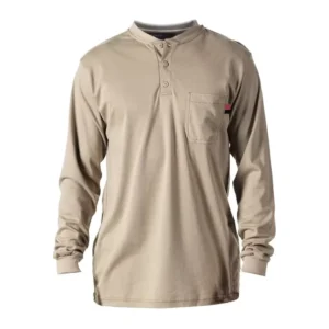 FR Shirts Flame Resistant Shirt 5.5oz 100% Cotton Light Weight CAT2 Fire Retardant Henley Shirts
